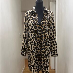 Zara Leopard Print Dress - Black and Tan